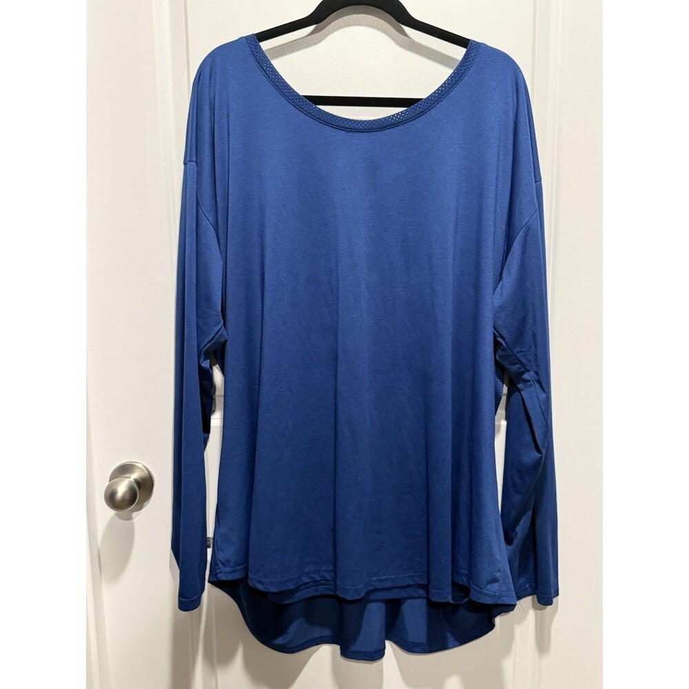 Foretond Blue‎ Workout Top 4XL Women’s Plus Athletic Shirt XXXXL